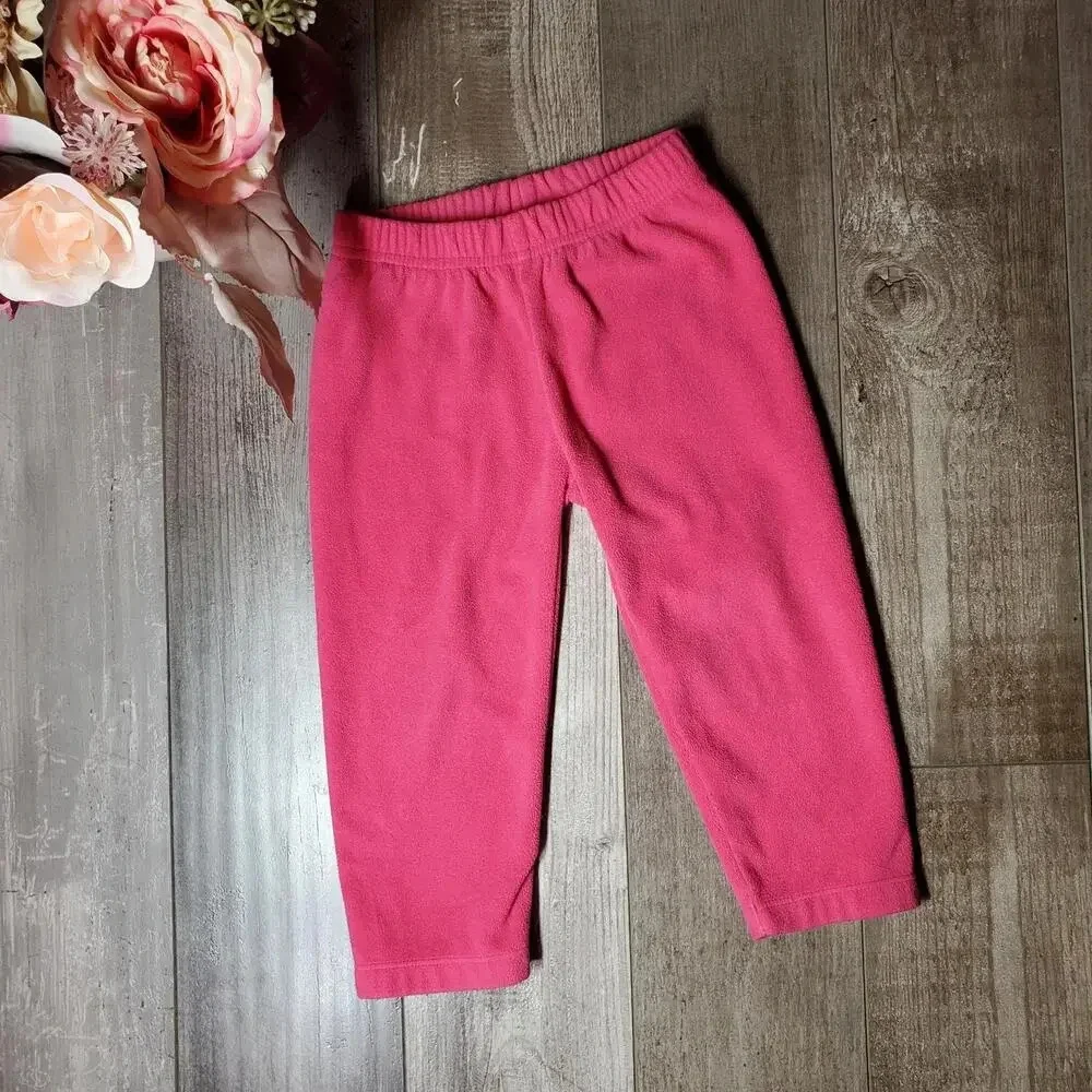 Carter's Size 18m Baby Toddler Girl Pink Barbiecore Fleece Pants NWOT